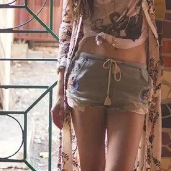 Spell Pants - Spell Route 66 Denim Embroidered Shorts